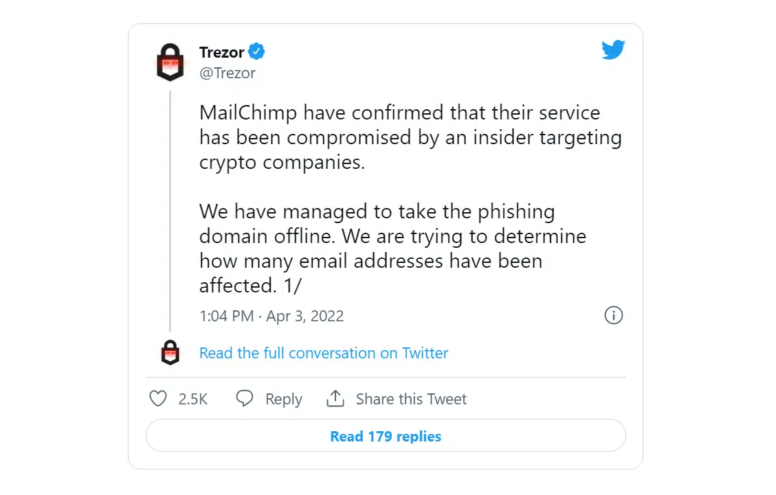 the threat actor breached mailchimp customer