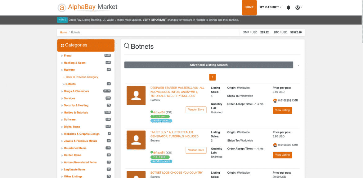 AlphaBay is a deep web market