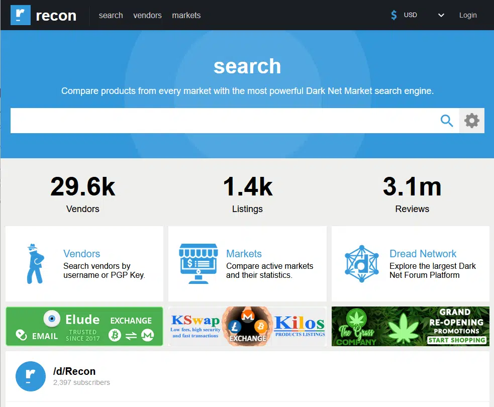 recon deep web search engine