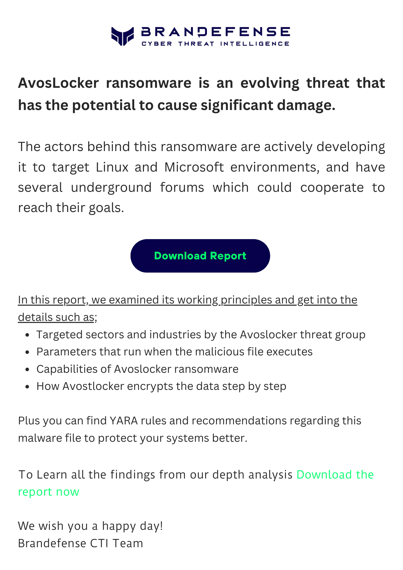 Avoslocker Ransomware in-depth analysis