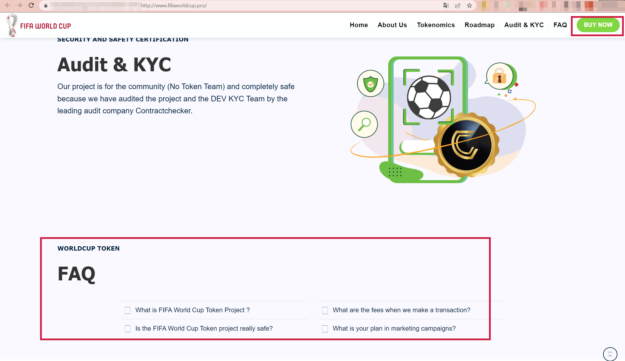 fake cryptocurrency page