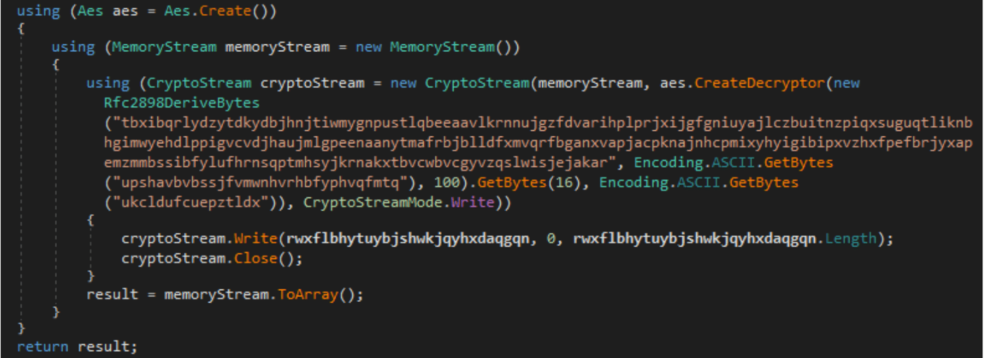 Redline stealer malware AES algorithm