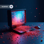 AI-generated data leakage visual showing sensitive information spilling from an unsecured system