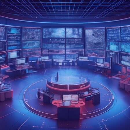 A team of cybersecurity professionals monitoring digital infrastructure as part of managed security services