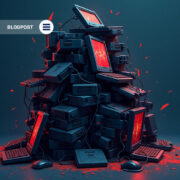 Pile of broken computers symbolizing shadow IT risks and cyber threats