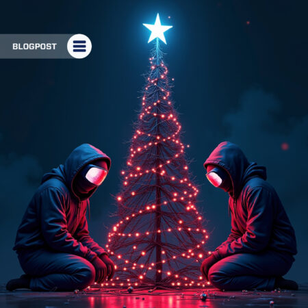 Two figures facing a glowing digital tree symbolizing the evolving attack surface in 2026