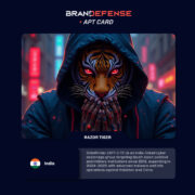 Illustration of Razor Tiger wearing a tiger mask and hoodie symbolizing India-linked cyber espionage operations.