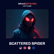 Illustration of Scattered Spider APT actor wearing a dark hoodie and glowing mask, representing the English-speaking cybercriminal group UNC3944/Octo Tempest.