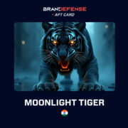 Illustration of Moonlight Tiger APT as a blue-black tiger symbolizing a stealthy India-linked cyber-espionage group.