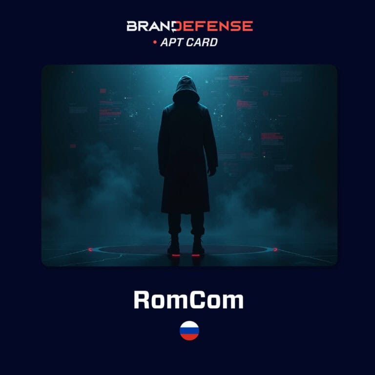 RomCom APT group visualization representing Russia-aligned cyber espionage activity