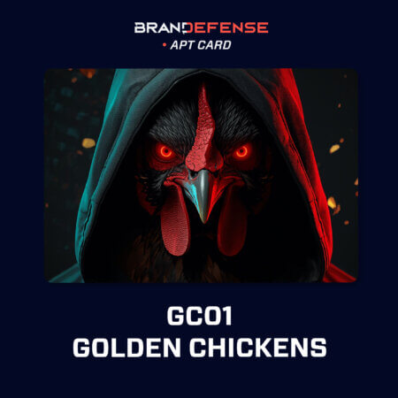 Golden Chickens GC01 malware-as-a-service threat actor visual representation with hooded figure