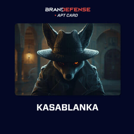 Kasablanka APT cyber threat actor visual card representing espionage and phishing operations targeting government and energy sectors