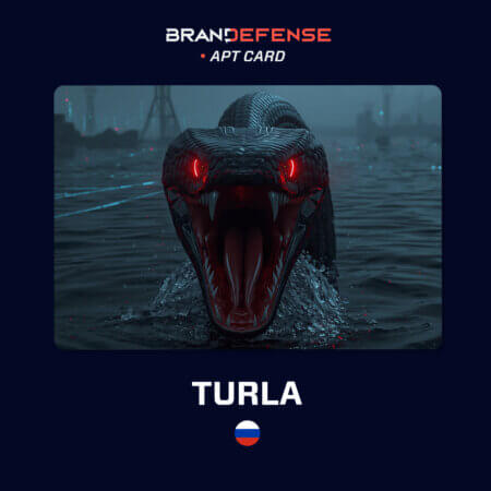 Turla APT group profile image representing a Russia-linked cyber espionage threat actor known for Snake malware and long-term attacks against NATO and government networks.