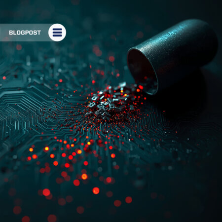 Visualization of stolen credentials spreading across a digital network representing credential stuffing attacks