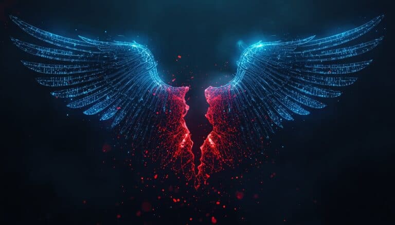 Digital wings illustration symbolizing protection and innovation for brand security.