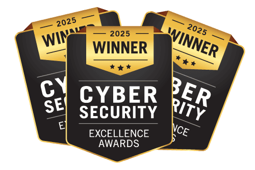 Cybersecurity award badge for 2025, highlighting excellence in security.