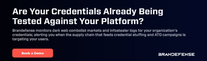 Brandefense credential monitoring platform for cybersecurity and brand protection.
