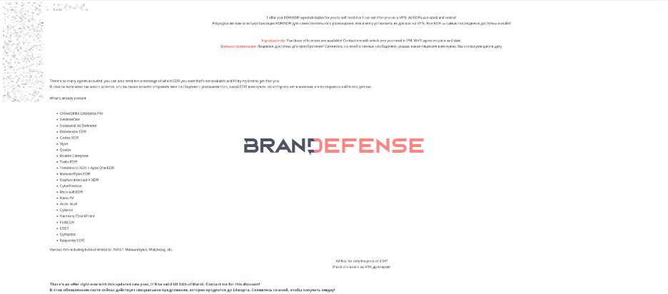 Brandefense logo on a white background with text about cybersecurity services.