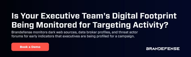 Monitoring digital footprint of C-suite executives for cybersecurity threats.