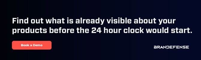 Find out what is already visible about your products before the 24 hour clock would start — Book a Demo banner