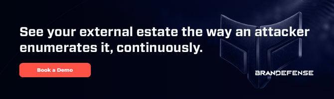 Visual representation of external estate enumeration for cybersecurity.