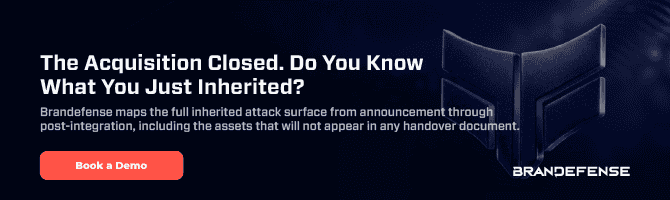 Cybersecurity alert about inherited assets and attack surface expansion.