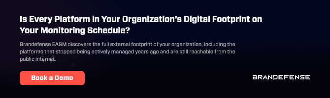 When Abandoned Digital Assets Become Someone Else's Infrastructure 2 Brandefense logo with digital footprint and monitoring icons.