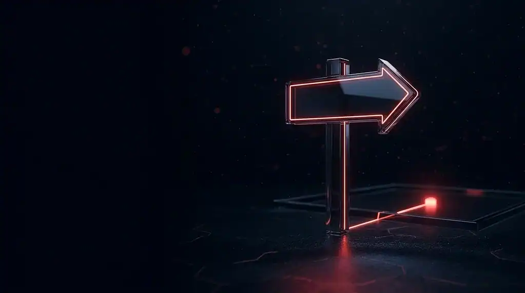 Glowing arrow signpost pointing to an empty frame, cover art for subdomain takeover and dangling DNS records